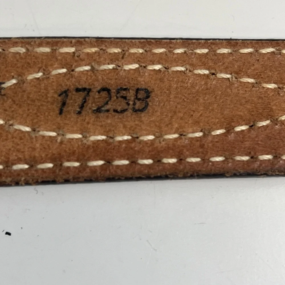 Western Leather Textan Belt 32 Brown Studded Cowhide Stitched‎ Made USA 1725B